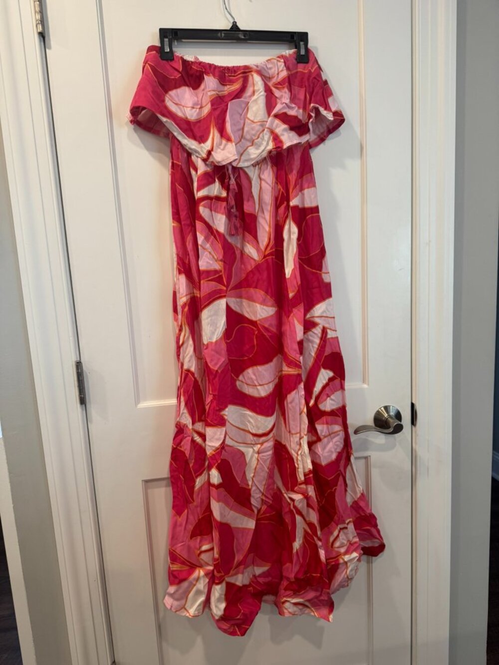Strapless Red and Pink Floral Maxi Dress by Jessica Simpson - Women's Size Small